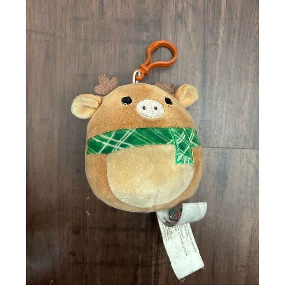Squishmallows Kellytoy Clip-On Keychain 3.5” RUBY Reindeer Christmas 2020 - Picture 1 of 6